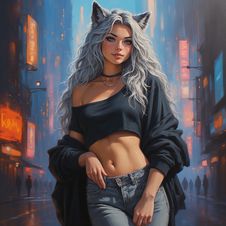 Wolf Maiden in Black