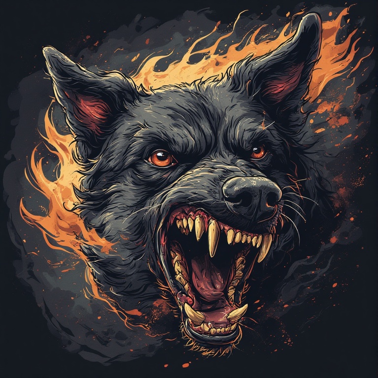 Furious Canine Portrait
