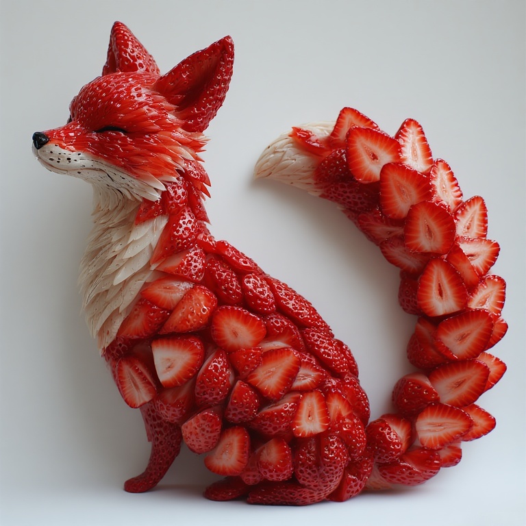 Strawberry Fox Sculpture