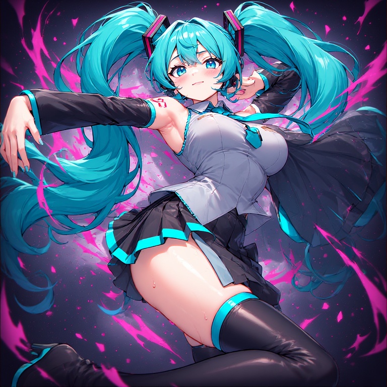 Cyan School Girl Style