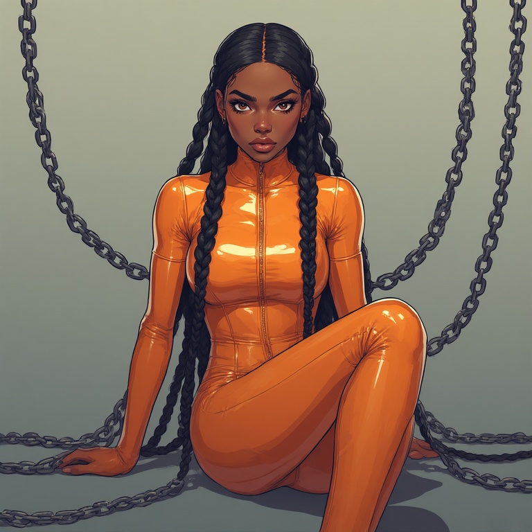 Chained Beauty in Orange