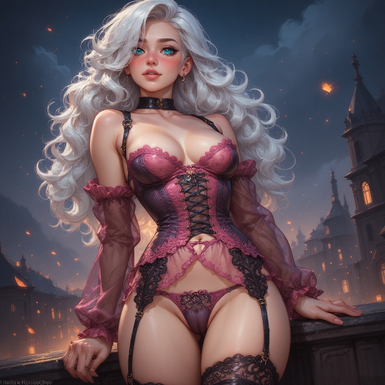 Ethereal Rooftop Seduction