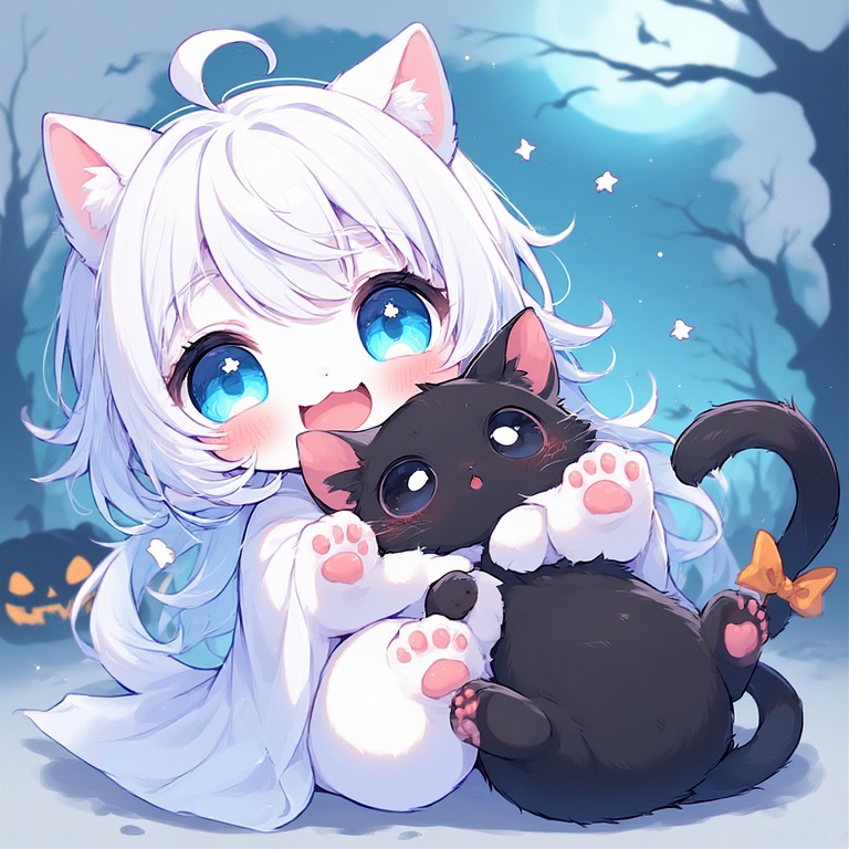 Ghostly Feline Hug