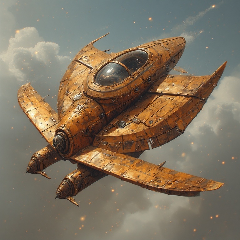 Wooden Glider in Flight