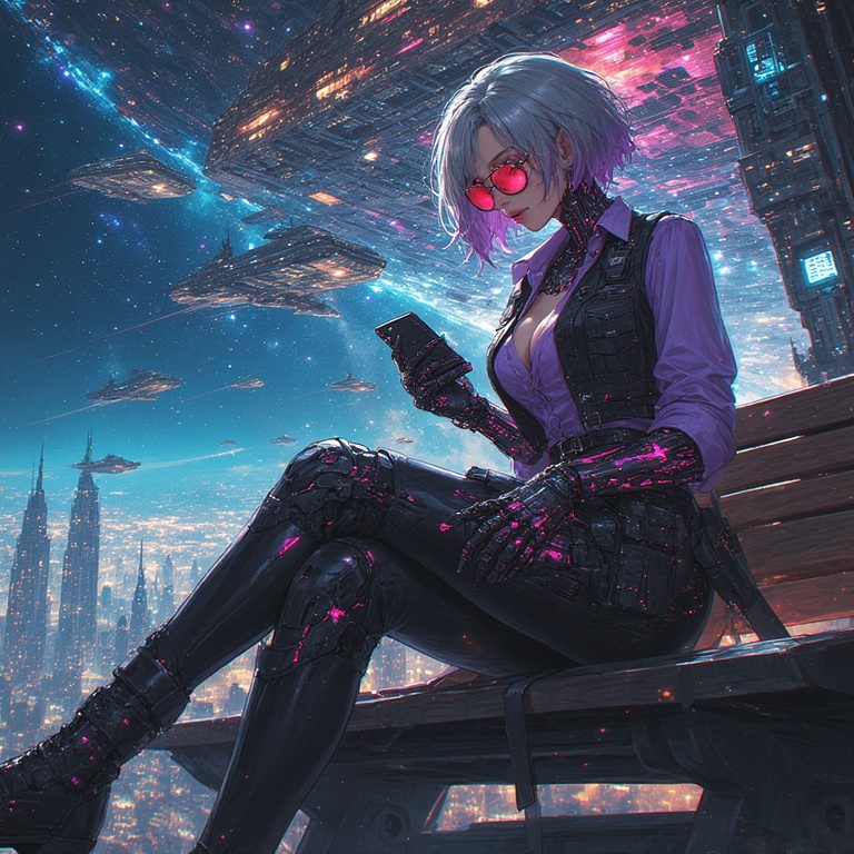 Cyberpunk Warrior Woman
