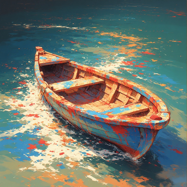Splattered Anime Rowboat