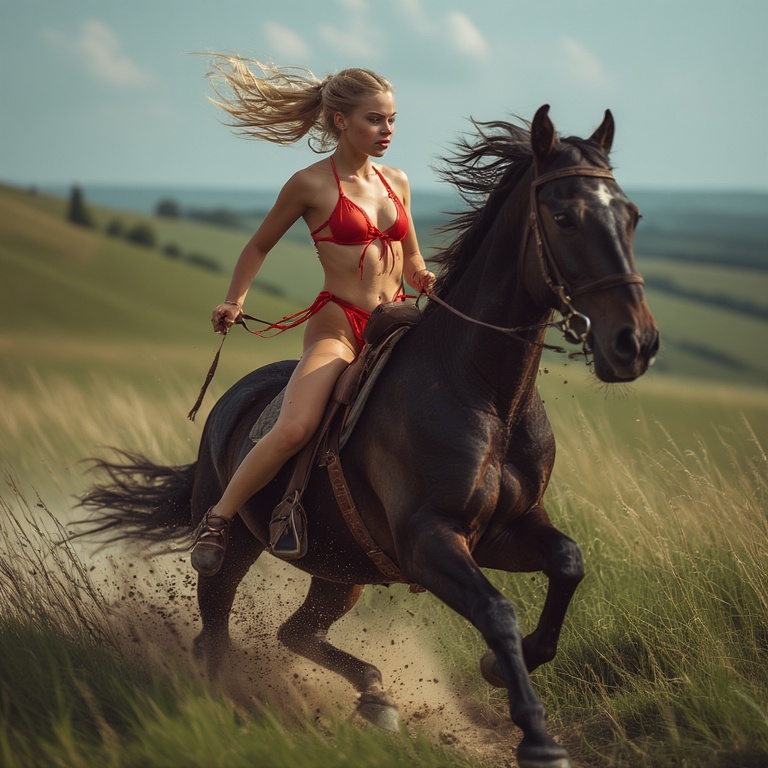 Windblown Ponytail Rider