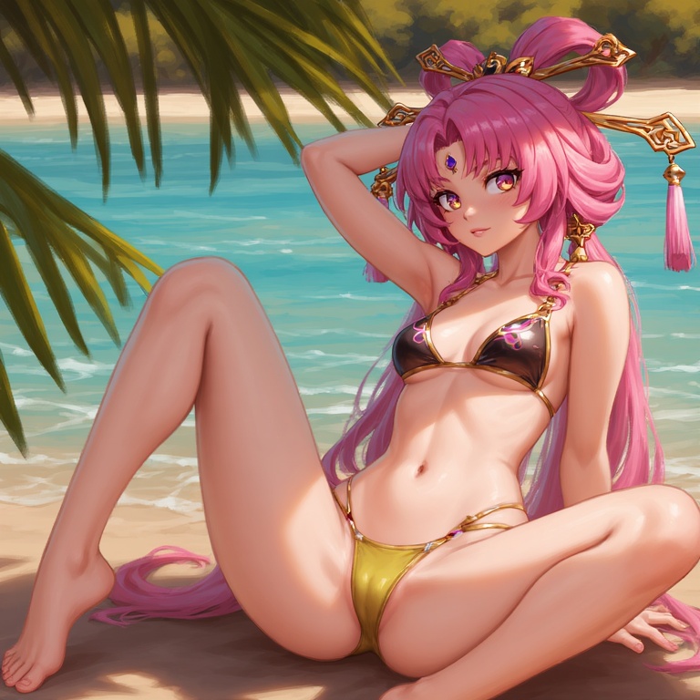 Petite Pink Bikini Babe