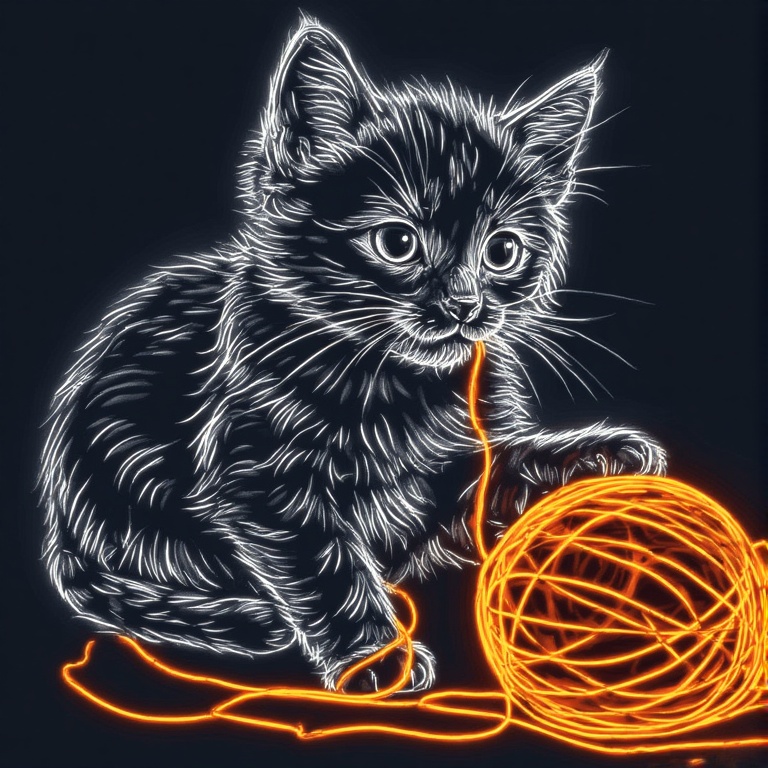 neon kitten yarn play