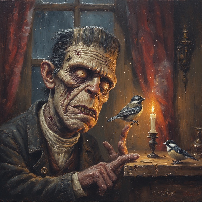 Victorian Monster's Gentle Moment