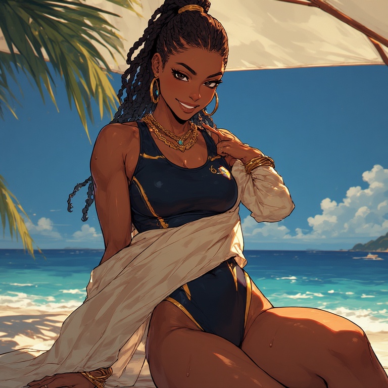 African Beauty on the Beach