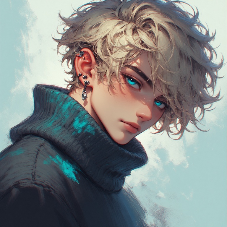 Turquoise Canvas Stud