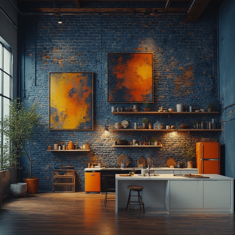 Warm Brick Kitchen Oasis