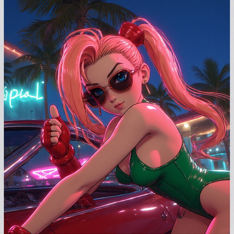 Neon Vice Babe Pose