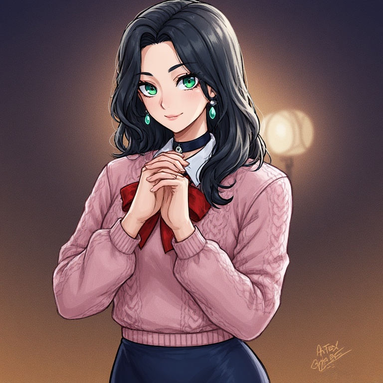 Elegant Obsidian Beauty