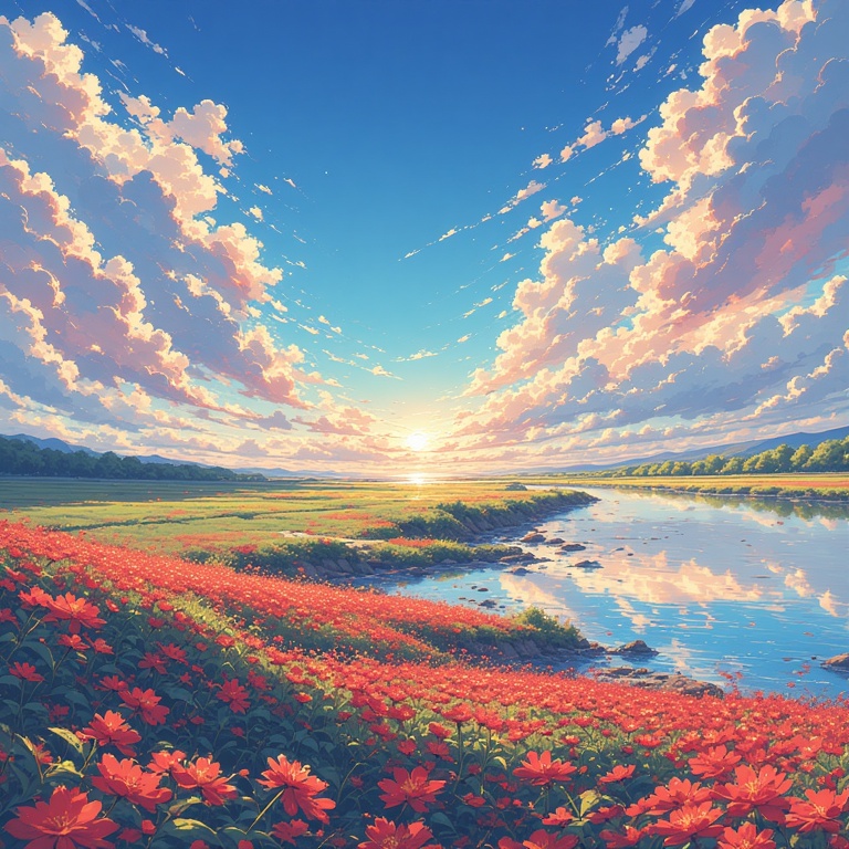 Vibrant Floral Reflections