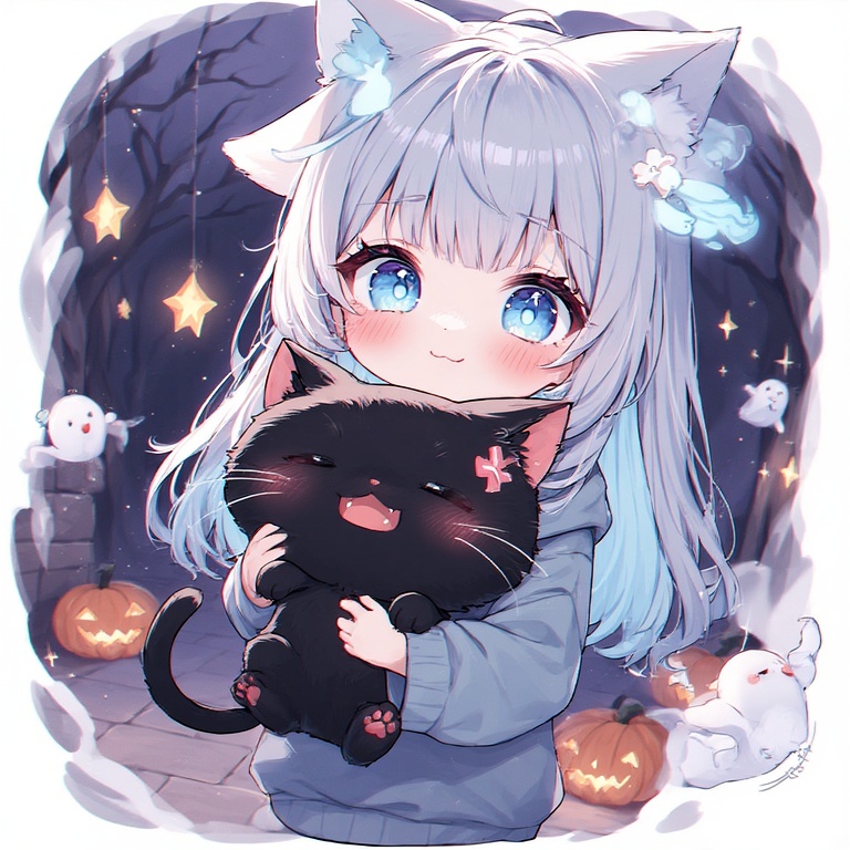Ghostly Feline Hug