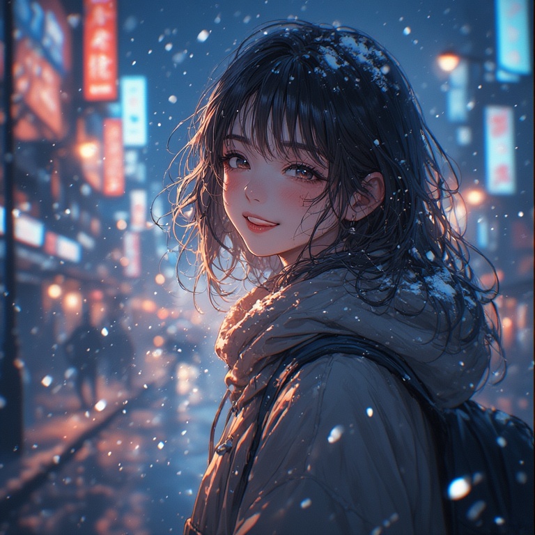 Snowy Night Smile