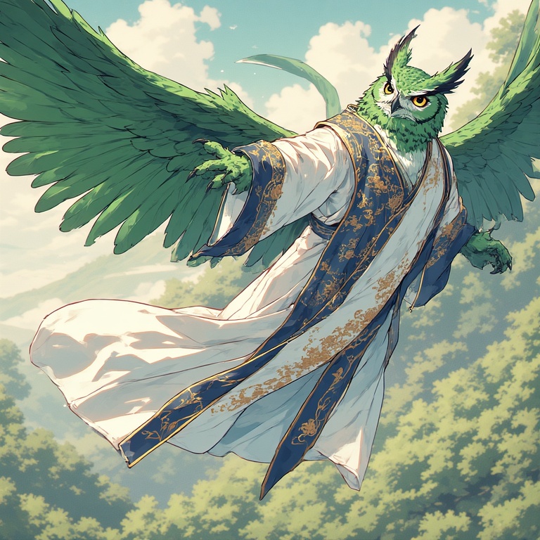Green Winged Owl Warrior