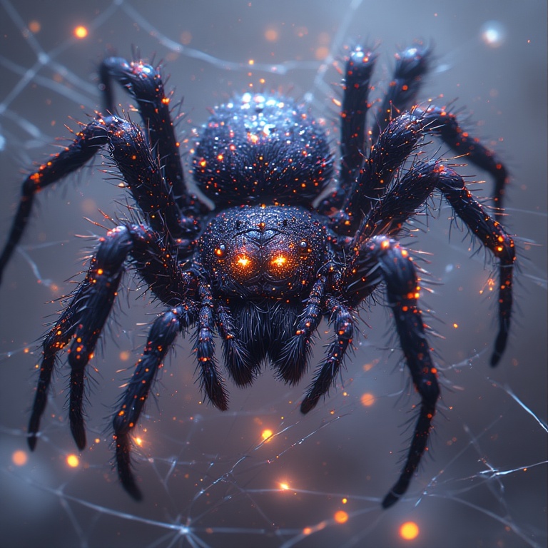Illuminated Spider Web