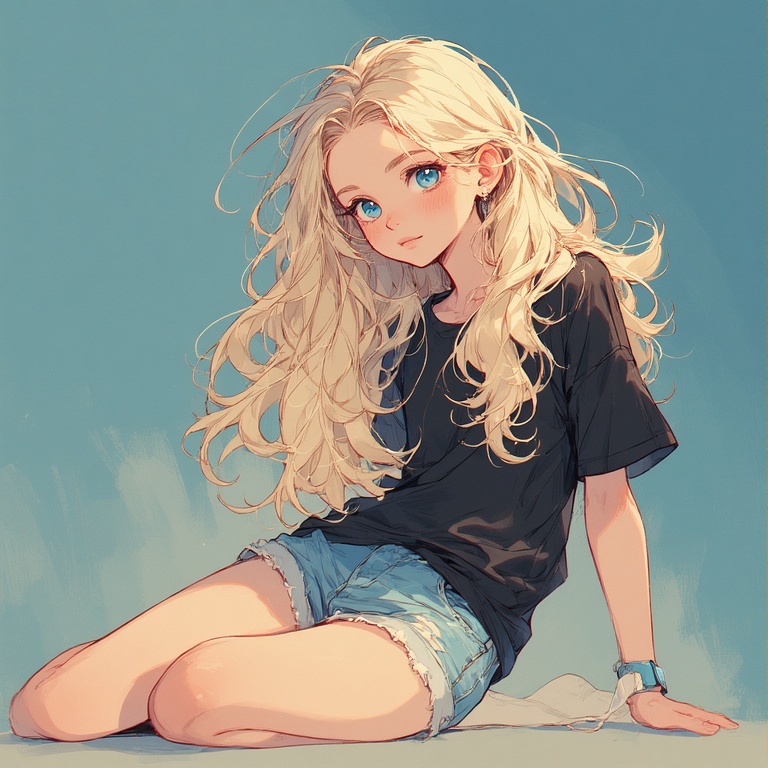 Young Blondie in Blue