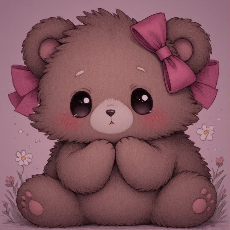 Fluffy Pink Bear Cub