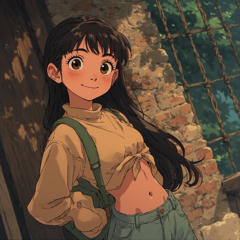 Whimsical Studio Ghibli Girl