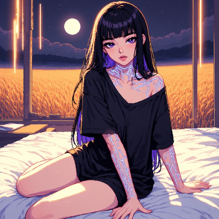 Cybernetic Beauty Sits