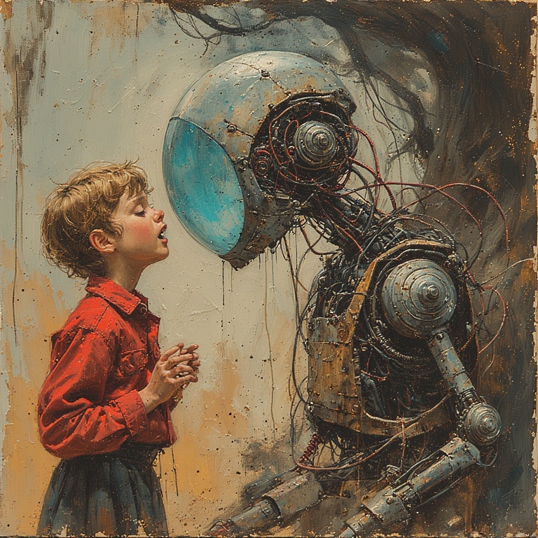 Cyborg Pulp Art Masterpiece