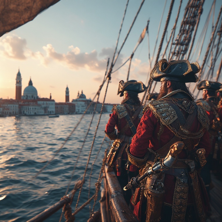 Venetian Departure at Dusk