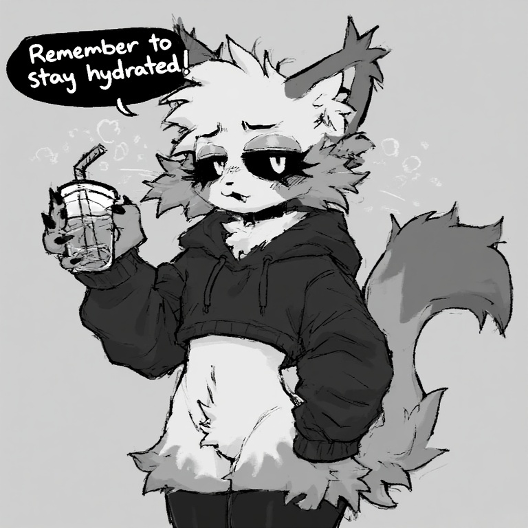 Fluffy Goth Water Boy