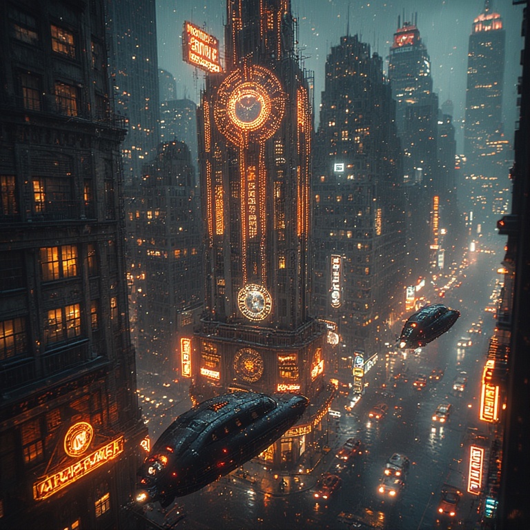 Rainy Night Metropolis Dream